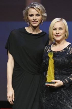 Monaco's Princess Charlene gave Patricia Arquette her Crystal Nymph award.