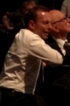 Tony Abbott and Rupert Murdoch at the IPA's 70th anniversary dinner in April.