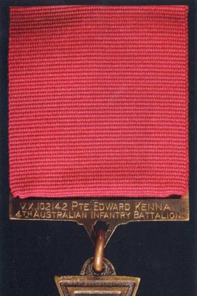 Private Kenna's Victoria Cross medal sold for more than $900,000.