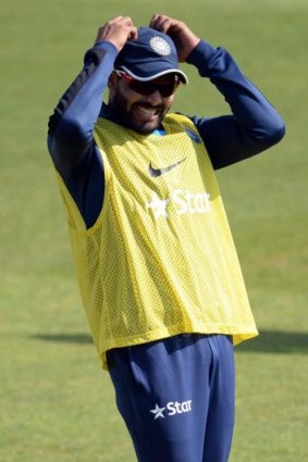 Ravindra Jadeja during a nets session in Southampton on Friday.