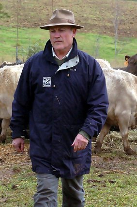 Furious ... Ian McDonald, on his farm in Orange, says he did not use his influence to advance his wife's career.