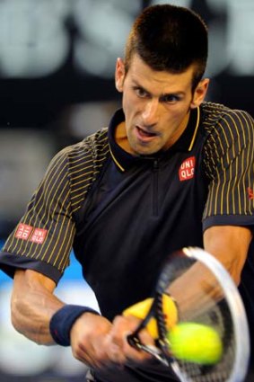 Novak Djokovic in action.