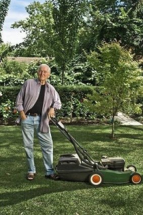 Green grass of home: At his Canberra residence.