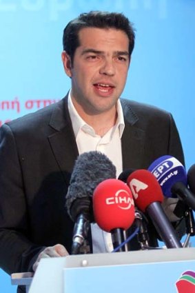 The head of Greece's Syriza party, Alexis Tsipras, tells rival parties to abandon bailout deal.