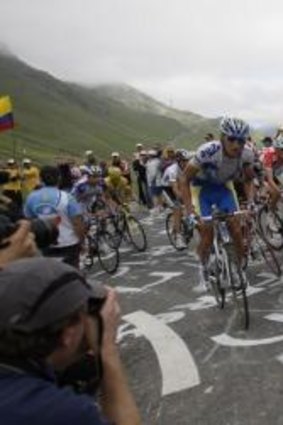 Tour de France: Austria's Bernhard Kohl climbing the Tourmalet pass in 2008.