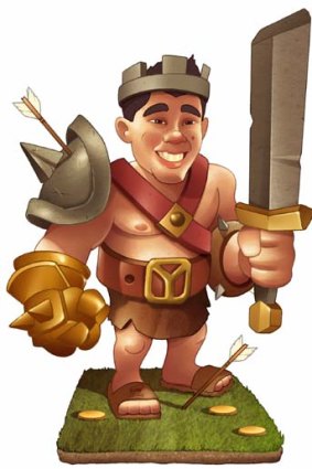 George Yao drawn as a Clash of Clans character. <em>Illustration: New York Times/Chris B. Murray</em>