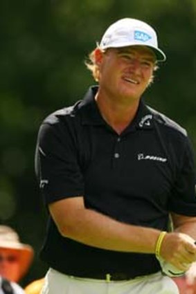 Ernie Els struggles in the first round of the Canadian Open.