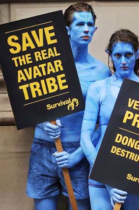 Protesters dressed as characters from <i>Avatar</i> outside Vedanta's annual general meeting in London last month.