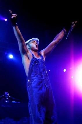 'Sickening': Eminem performing in Sydney.