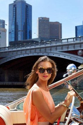Model Laura Peric, aboard Greg Sinclair’s LaBella Limone.