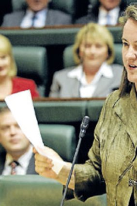 Addressing State Parliament, which she entered as the member for Doncaster in 2006.
