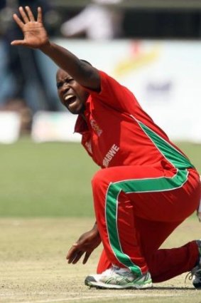 Three of the best: Zimbabwe's bowler Prosper Utseya ripped through the South African  batting line-up.