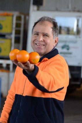 Griffith orange grower Frank Scarfone who is involved with Foodbank's Waste Not Want Not campaign.