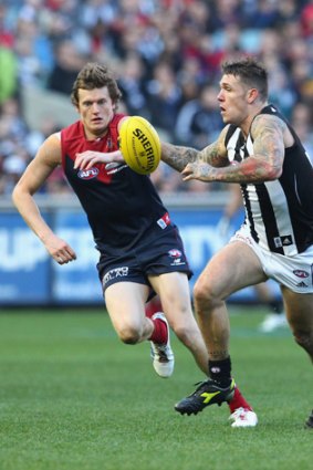 Dane Swan in action against Melbourne on Monday.