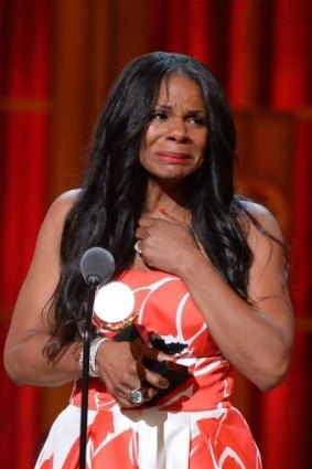 In tears ... Tony-winner Audra McDonald for her role as Billie Holiday.