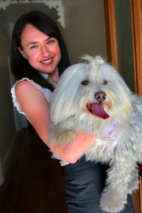Dogtree founder Britt Smith with her dog Bear.