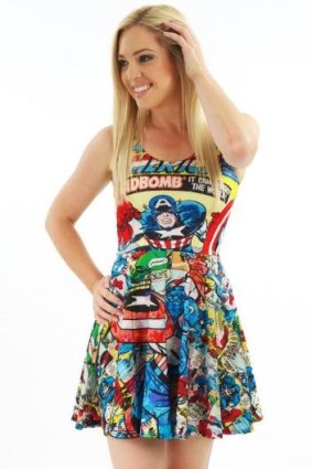 One of the superhero-themed outfits to be sold at Living Dead Clothing.