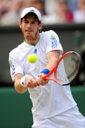 Andy Murray during his Wimbledon quarterfinal match against Feliciano Lopez last year.