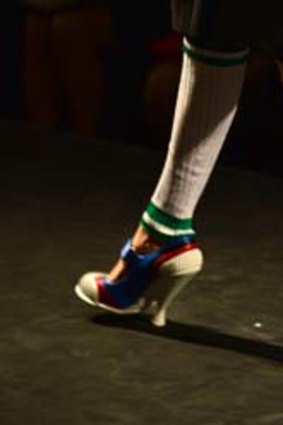 Prada's humorous Velcro heels.