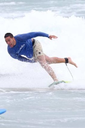 Wipeout: Corey Norman goes for a spill at North Cronulla.