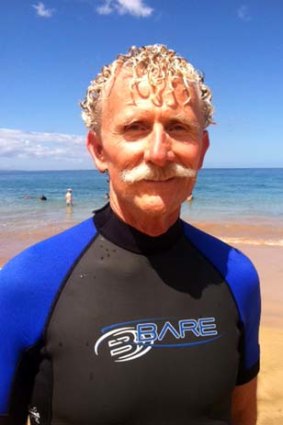 Life saver: Rick Moore on Palauea Beach, scene of the rescue.