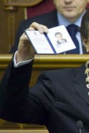 Viktor Yanukovych after he took the presidential oath in 2010.
