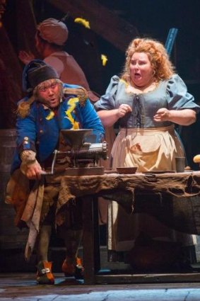 Trevor Ashley and Lara Mulcahy bring the comic relief as the Thenardiers.