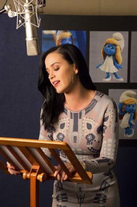 Dulcet tones: Katy Perry lends her voice to Smurfette.