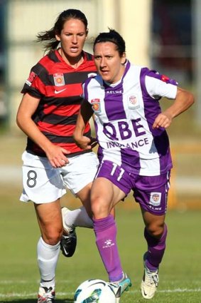 Back in action ... Perth Glory's Lisa De Vanna, pictured right.