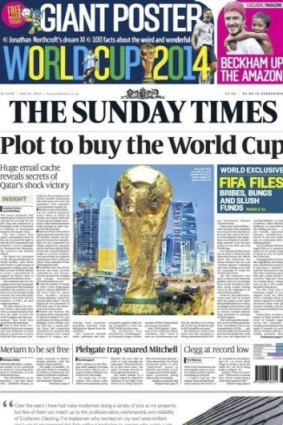 Explosive: The front page of The Sunday Times