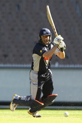 In control: David Hussey plays a shot against the Tasmania Tigers at the MCG yesterday.