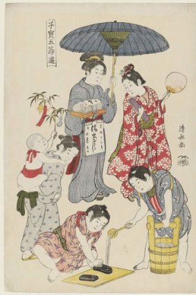 Torii Kiyonaga, <i>Tanabata</i>, from <i>Precious Children's Games of the Five Festivals</i>, c. 1801.