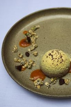 The chocolate semifreddo is just one of the dramatic, interesting dishes that Sarti does so well.