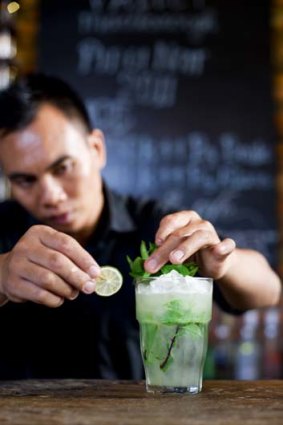 A Thai Thai cocktail in the making.