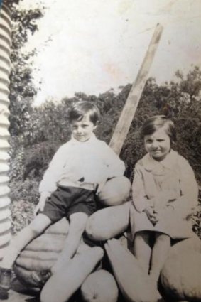 Dust days: Ronald Millar with his sister, Betty (who died in 1939).