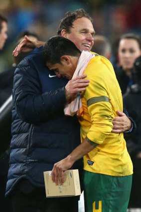 Bold move: Socceroos coach Holger Osieck's substitution of Tim Cahill for Josh Kennedy was critical to Australia's victory.