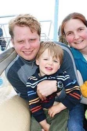 Curtis and Allyson McConnell with their children, Jayden and Connor, in Australia.