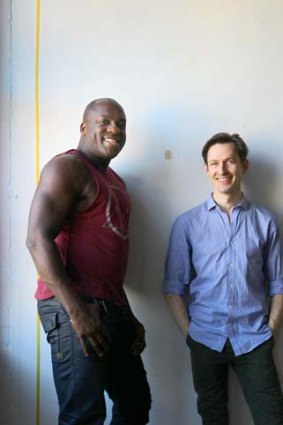 DeObia Oparei (left) and Luke Mullins will be featuring in the play <i>Angels in America</i> at Belvoir Theatre.