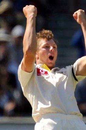 Shining light: James Pattinson is one Australian bowler who has enhanced his reputation on the tour of India, taking eight wickets in two Tests.