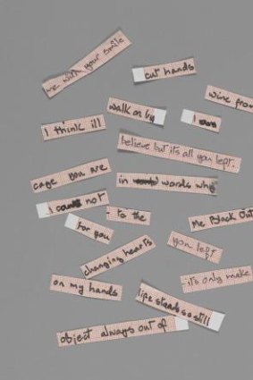 Cut-up lyrics for <i>Blackout</i> from <i>Heroes</i>, 1977. 