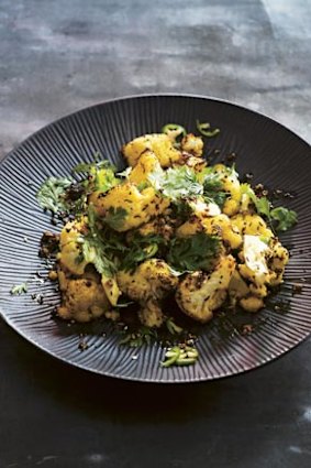 Cauliflower roasted with panch phoran and fresh turmeric from Simon Bryant’s Vegies.