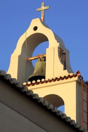 A church tower in Spetses, Greece.