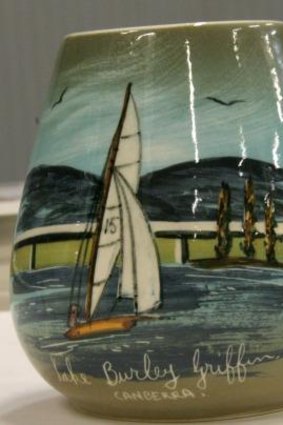 Lake Burley Griffin has become the subject of some works of art, as shown in this jug.