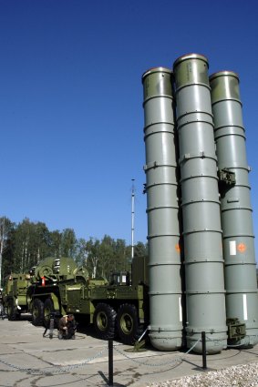 A Russian S-400 Triumph air defence missile systems launcher in Elektrostal, Russia, last year. 