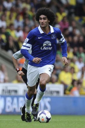 Wanted man: Marouane Fellaini and team mate Leighton Baines are in the sights of former manager David Moyes.