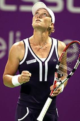 Sam Stosur in Doha. Things are looking up.
