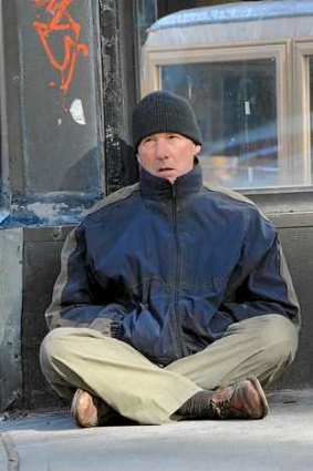 Low Gere ... the Pretty Woman star down and out on the streets of New York for his latest movie.