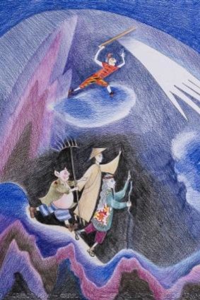 A drawing by Kim Carpenter promoting Monkey: Journey to the West.