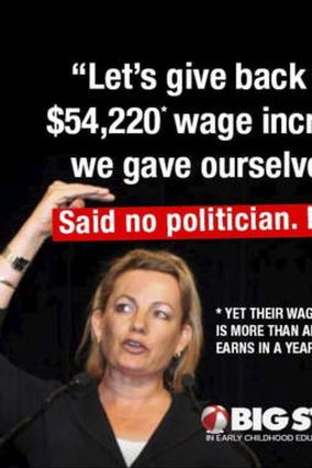 Double standard: Screen grab of the Big Steps campaign, which is lobbying for higher wages.