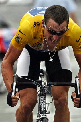 Armstrong  during the 2004 Tour De France.